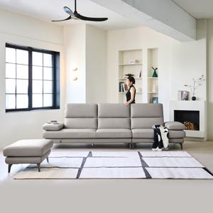 루체 3.5인 전체 천연가죽 소파+스툴