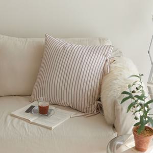 헬렌 자루형 리본 쿠션커버 프렌치레드 50x70cm