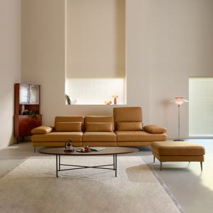 모션 4인 쿼드 스윙 전체 통가죽 소파