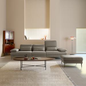 모션 3.5인 쿼드 스윙 전체 천연가죽 소파+스툴