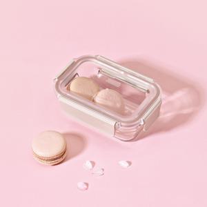 글라스락 퓨어 샌드핑크 직사각 395ml 2개 세트