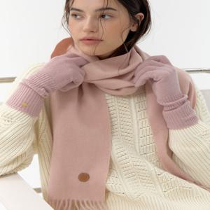 헤지스 액세서리 [[25FW]] HJMU5F503P2 [Cashmere100%] 핑크 솔리드 캐시미어 머플러