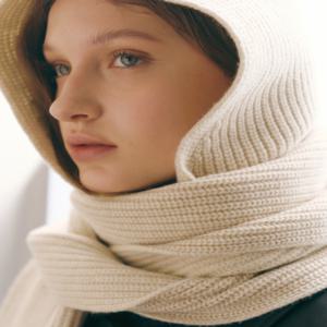 뉴욕 액세서리 [[25FW]] JAMU5F196I2 [바라클라바] 베이지 로고프린트 울캐시미어혼