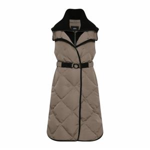 여성 빅 카라 롱다운 베스트(X1WVU8152BE)