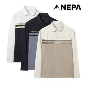 남성 스트라이프 패턴 브러쉬 폴로 티셔츠 7L75213