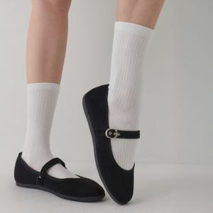 (샤틴안감/기모안감) 라운드 토 메리제인 플랫 (1cm/4colors+3colors)