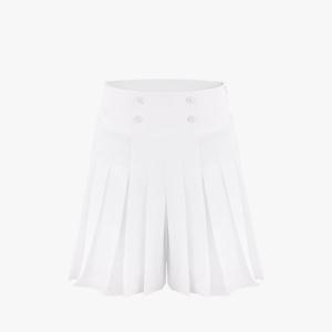 플리츠 하프 롱 큐롯 팬츠 (화이트)