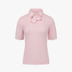 로고 스카프 칠부 티셔츠 (핑크)