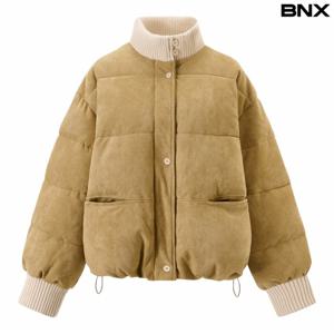 정상가:159,000원 ㅣ 니트 배색 집업 데일리 패딩 점퍼 (BX4JP042L0)