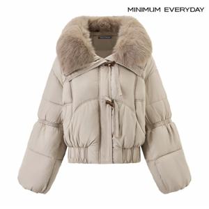 정상가:159,000원 ㅣ  에브리데이]하이넥 퍼 배색 더플 버튼 패딩 점퍼 (EB4JJ037D)