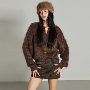 J2976 퍼 울 가디건