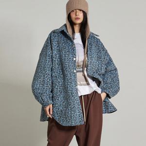 J2974 레오파드 누빔 점퍼