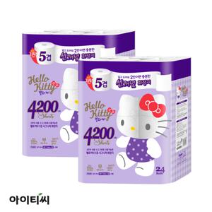 [하프클럽/헬로키티]헬로키티 5겹 시그니처 화장지20m24롤x2팩48롤