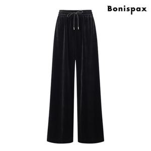 정상가:89,000원 ㅣ 데일리 와이드핏 벨벳 밴딩 롱 팬츠 (XO4TA001L0)