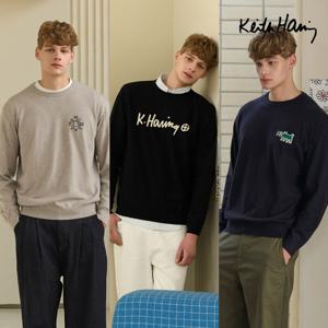 [최초가89,900] 키스해링 25SS 수플레 자카드 니트 3종 남성