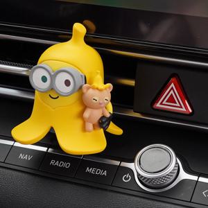 유니버셜  바나나 밥앤팀 피규어 차량용 송풍구형 새차선물 귀여운차량용품 캐릭터 차꾸