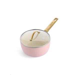 파도바 세라믹코팅 편수뚜껑냄비 18cm (블러쉬핑크)