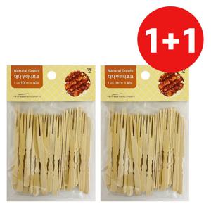 대나무 미니포크 1+1 (40매 10cm) 요리꼬지 장식 과일 과일포크 디저트포크 산적꽂는꽂이