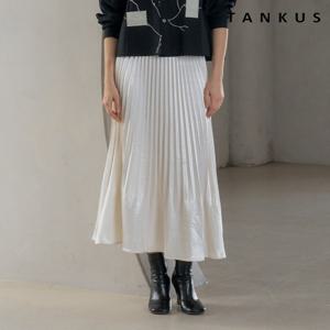 정상가:79,000원 ㅣ 밴딩 플리츠 새틴 롱 스커트 (TX3SK009L0)