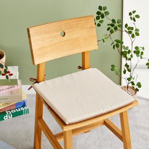 스트라이프 리버시블 사각 방석 브라운 40x40