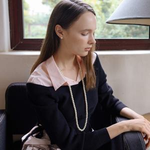 [샤틴]셔츠 레이어드 오프숄더 니트 S254T955