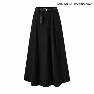 정상가:79,000원 ㅣ  에브리데이]벨티드 플레어 코듀로이 롱 스커트 (EB4WH009D)