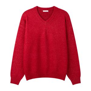 남자 리차드 에어울 브이넥 니트 긴팔 티셔츠 AT-KN-Q019-레드