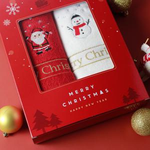 크리스마스 송년회 호텔타올 선물 세트 2P 쇼핑백 포함