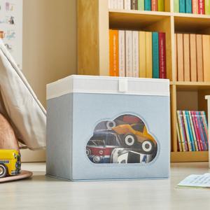 책장에 쏙 패브릭 바스켓 30x30x30cm 구름블루