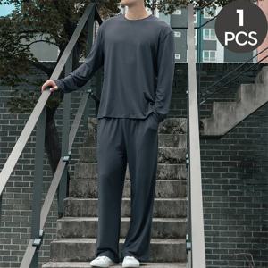 남자 기모 가을 겨울 9부 긴팔 잠옷 실내복 홈웨어 라운드 무지 잠옷바지 상하 세트 선물