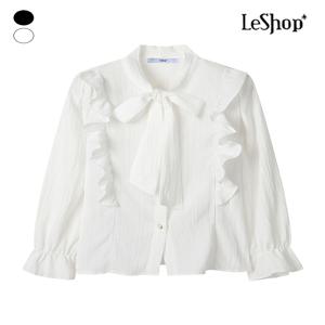 리본넥 프릴 밴딩 소매 블라우스 (BP9BL024A)