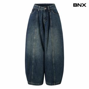 정상가:139,000원 ㅣ벌룬 핀턱 와이드 기모 데님 팬츠 (BX4PT008L0)
