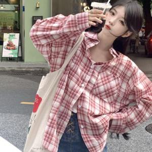 [하프클럽] ONM 여성 예쁜 파스텔 봄 가을 간절기 체크셔츠 체크남방