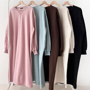 [브리치]  / 빅사이즈원피스 V688L511 기모쭈리맨투맨원피스 AR