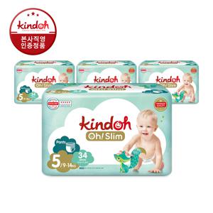 [1박스] 오슬림 팬티형 기저귀 5단계 4팩 (136매)