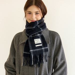 [아워호프] Ordinary Check Wool Muffler - Navy Check [H25WT-AC03-NAC]