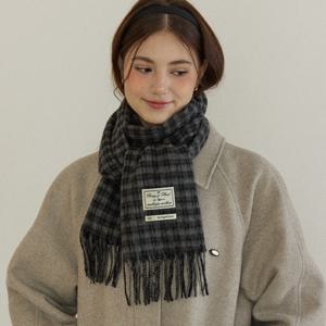 [아워호프] Ordinary Check Wool Muffler - Gingham Black Check [H25WT-AC03-GBC]