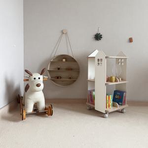 란가구 슬림 2단 회전책장-이동책장