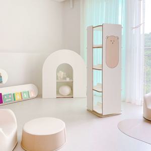 란가구 동물 4단 회전책장