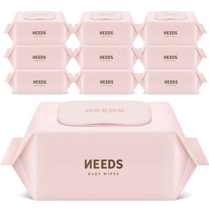 니즈 핑크 대용량 102매 캡 아기물티슈 10팩