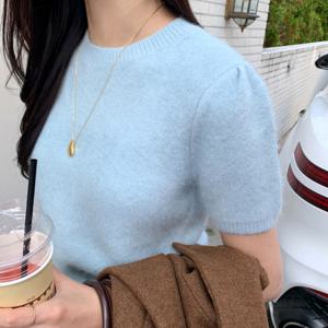 [브리치] 미아마스빈 / 포토푀니트 울 앙고라 반팔 티셔츠