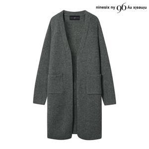 정상가:119,000원｜투 포켓 루즈핏 오픈 울 니트 롱 가디건 (NO4CK010L0)