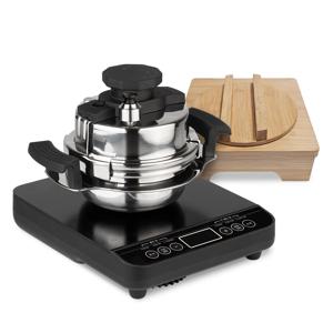 대웅 5분 누룽지 가마솥 통3중 스텐 IH 압력밥솥 6중안전장치 1.2L + 나무받침 + 전용인덕션