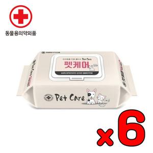 펫케어 물티슈 60매 X 6개 한박스 강아지 고양이 위생물티슈
