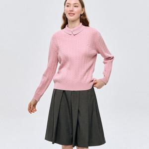 [최초가318,000원]듀크 케이블 니트 풀오버_ Duke Cable Knit_Pink