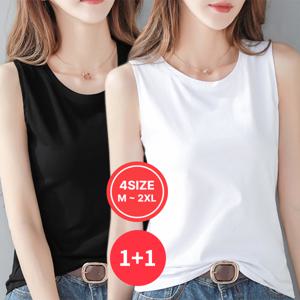 [브리치] 나바바 /  1 + 1상품  여성 심플 민소매 나시 티셔츠 NT2405/ 4사이즈