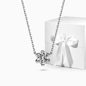 [925 Silver] 1캐럿 6프롱 모이사나이트 시뮬럿다이아 실버 목걸이 NS-1148-WM-10