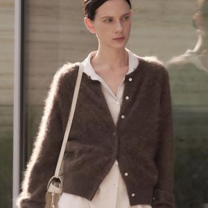 에테르 캐시 100 가디건_마롱브라운