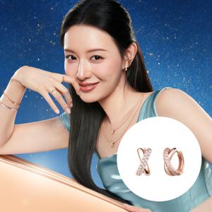 [김지원 착용/스톤헨지] 크로싱 14K 원터치 큐빅 귀걸이 SA24C31F