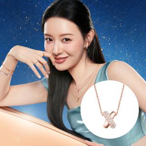 [김지원 착용/스톤헨지] 크로싱 14K 큐빅 목걸이 SA24C29F